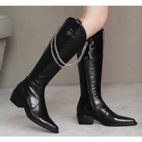 Plus Size 34-43 Women Autumn Fashion High Heels Platform Women Shoes Woman Mid-calf Boots Women Cool High Platform Winter Boots