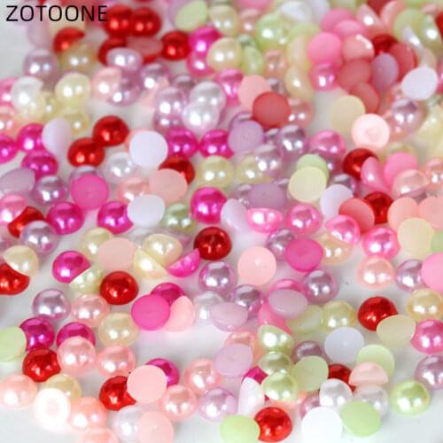 ZOTOONE 1000Pcs ABS Resin Pearl Flatback Rhinestones for Nails Phone Decorate Iron DIY Beaded Appliques Clothes Stickers Strass