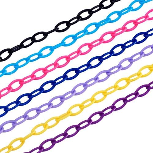 10 Strands ABS Plastic Cable Chains For Bracelet Necklace DIY Jewelry Making Accessories Mix Color,link: 8x5.5~6x1.5mm