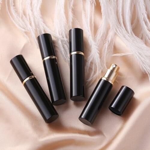 10pcs/lot 3ml 5ml 10ml Refillable Portable Mini black Perfume Bottle Atomizer Spray Traveler Aluminum Empty Parfum Bottle
