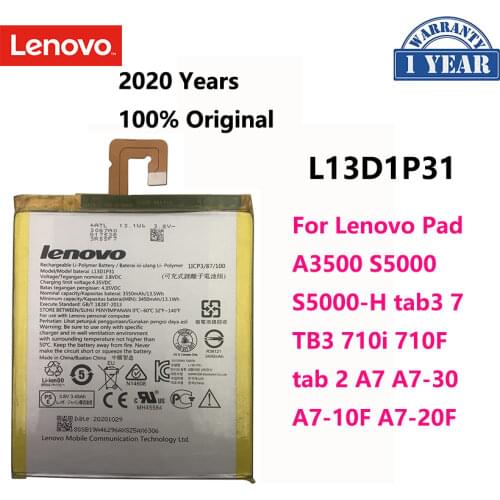 100% Original L13D1P31 Battery For Lenovo Pad A3500 S5000 S5000-H tab3 7 TB3 710i 710F tab 2 A7 A7-30 A7-10F A7-20F Batteries