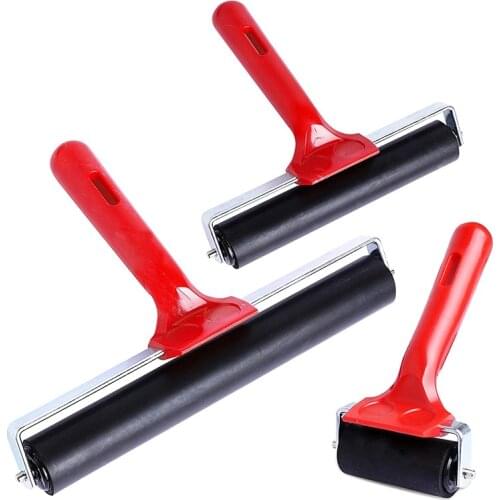 3 Pcs Rubber Roller Rubber Brayer Glue Roller Tools for Printmaking Stamping Wallpaper Gluing Application 6/10/20 cm