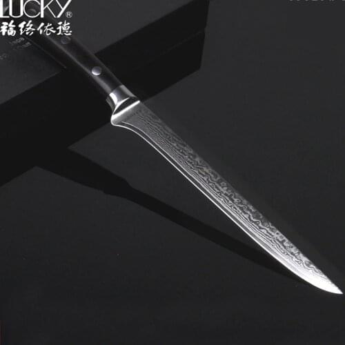 Boning Knife Japanese vg10 Damascus Steel Meat Cutter Fish Fillet Kitchen Knives Cooking Tool Razor Sharp with Ebony Handle 22