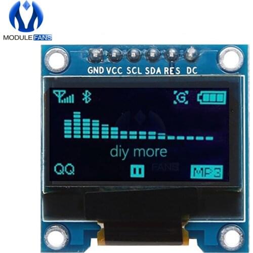 6Pins 0.96 Inch SPI I2C OLED Digital SSD1306 Display 12864 SPI interface Blue LCD Display Module DIY For Arduino 51 SMT32 I/O