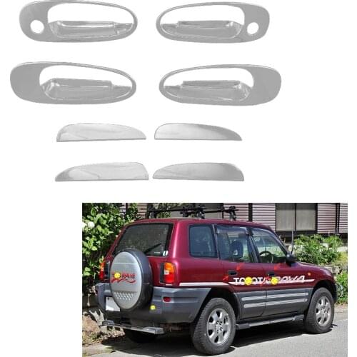 8PCS ABS Chrome plated door handle bowl cover For Toyota RAV4 1994-2000 XA10 ABS car styling parts auto accessories