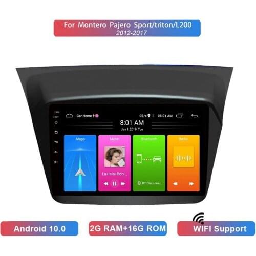 9 Inch 2 Din Android 10.0 Car MP5 Player 2+16GB Wifi Bluetooth GPS Navigation For Mitsubishi Montero Pajero 2012-2017