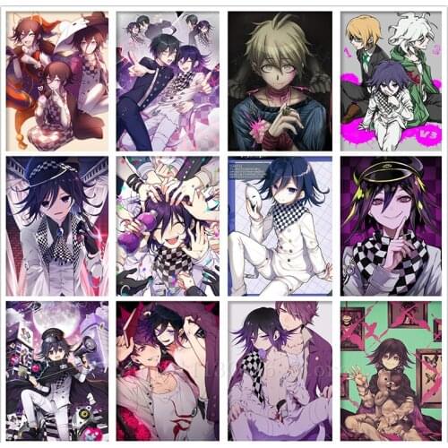 5D DIY Full Drill Diamond Painting Danganronpa Ouma Kokichi Anime Manga Diamond Mosaic Cartoon Embroidery Cross Stitch Art Decor