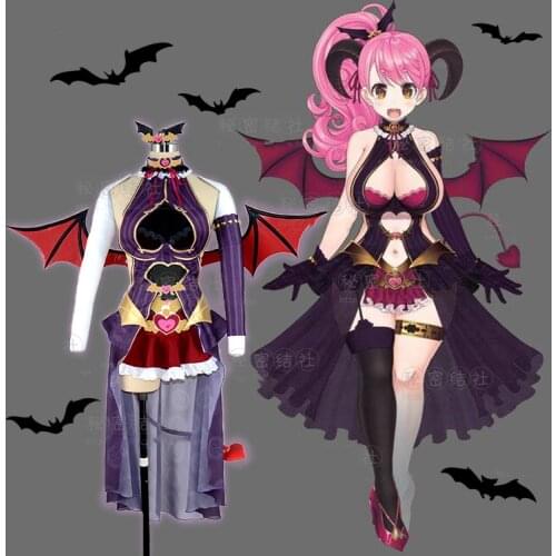 Anime Hololive VTuber Aizono Manami Battle Suit Little Devil Uniform Dress Cosplay Costume Halloween Women Free Shipping 2021