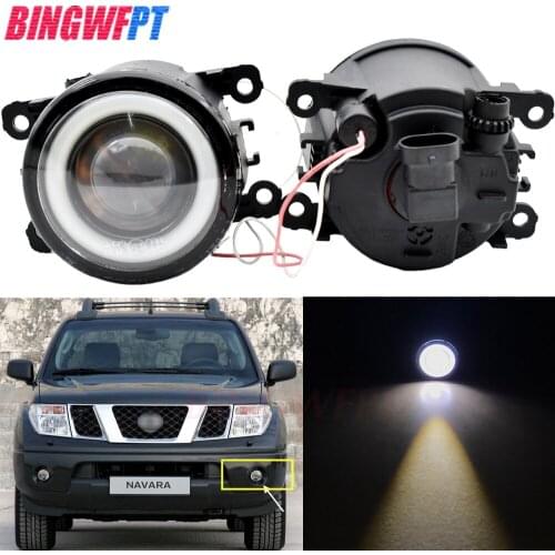 1pair Car-styling 12V Car H11 LED Fog Lights with Angel eye For Nissan Navara D40 Pickup 2005 2006 2007 2008 2009 2010 2011 2012