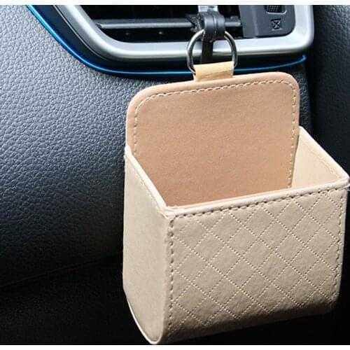Car Auto Storage Case Pu Seat Back Interior Air Vent Tidy Organizer Cellphone Holder Pounch Box
