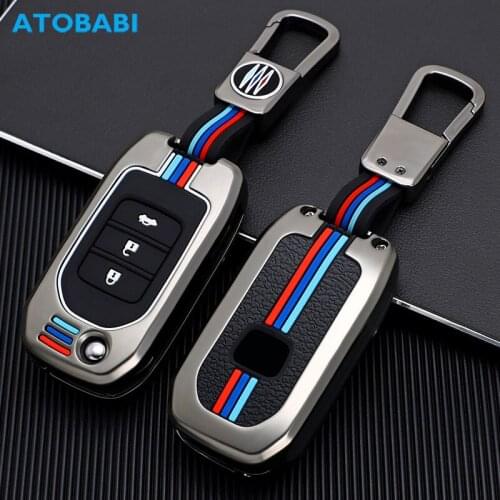 Zinc Alloy Car Key Cases Folding Remote Control Protector Cover For Honda Civic Jade CR-V XRV HR-V City Accord Odyssey Ridgeline