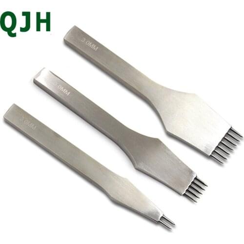 3/4mm Leather Craft Punching Tools DIY Leather Hole Punches Stitching Punch Tool 2+5+7 tooth Prong Piercer Tools for Leather