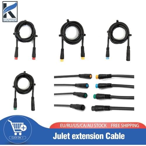 Julet Cable 2 3 4 5 Pin Waterproof Convert Extension Cable Ebrake Light Throttle Display Conversion Cable Ebike Accessories