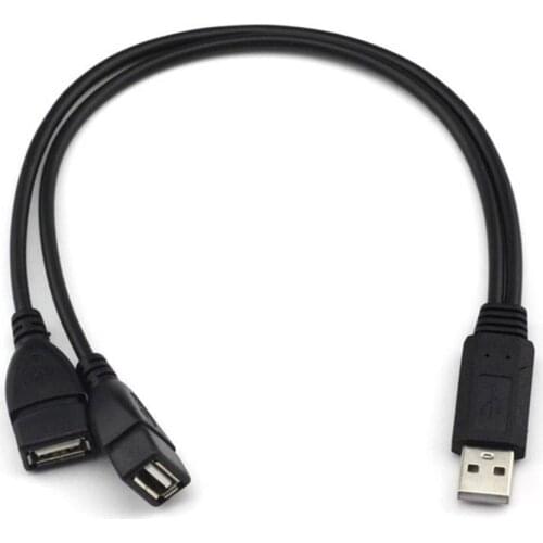 Adapter Cable USB 2.0 1 Male To 2 Dual Female Jack Y Splitter Durable Power Cord hot sale