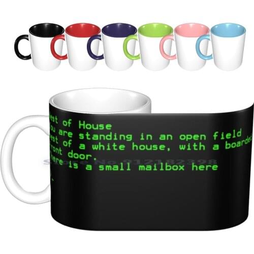 Zork Ceramic Mugs Coffee Cups Milk Tea Mug Zork Game Gaming Games Infocom Adventure Vsause Walkthrough 80s Tech 80s Technology