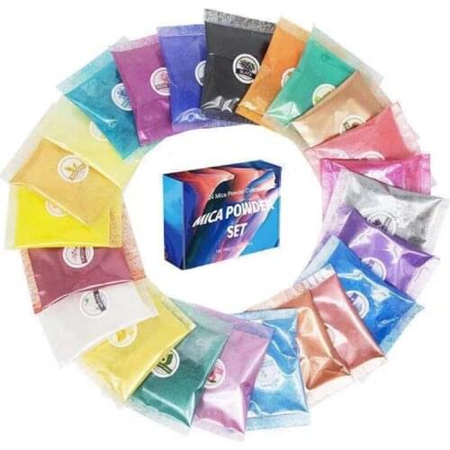24 Colors Cosmetic Grade Pearlescent Natural Mica Mineral Powder Epoxy Resin Dye Pearl Pigment DIY Jewelry Crafts Making Access
