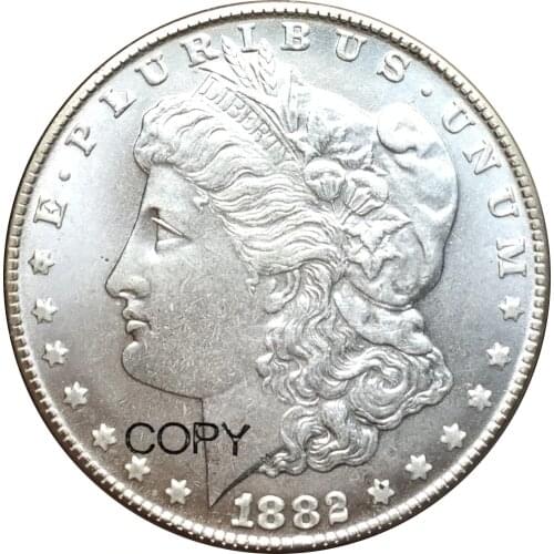 Untied States 1882 CC Cupronickel Silver Plated Morgan One Dollar Copy Coins