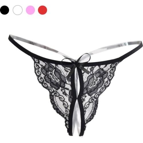 Newly G-String Tangas Women Sexy Panty T-back Crotchless Panties Bow Thong Nylon Ladies Underwear