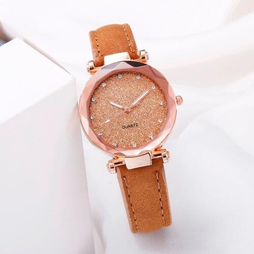 Wholesale Ladies fashion Korean Rhinestone Rose Gold Quartz Watch Female Belt Watch