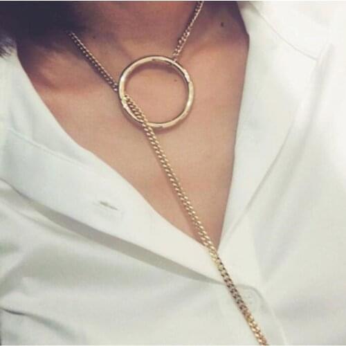 Charm Circle Pendant Necklace for Women Stainless Steel Gold Color Necklaces Nightmare Before Christmas 2021