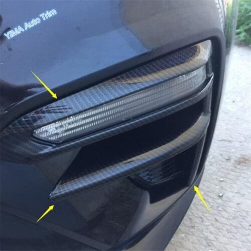 Lapetus Auto Styling Front Fog Lights Foglight Lamp Frame Cover Trim Fit For Kia Forte / Cerato / K3 2019 2020 Carbon Fiber ABS