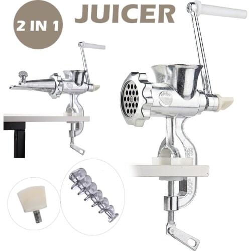 2 In 1 Hand Operated Juicer Meat Grinder Aluminum Alloy Manual Juicers For Meat Fruit Vegetable Mayitr Manual Food Processors