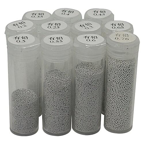10pcs/lot 25K Leaded BGA Reballing Solder Balls 0.25mm, 0.3, 0.35, 0.4, 0.45, 0.5, 0.55, 0.6, 0.65, 0.76