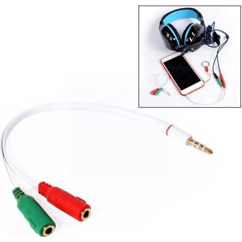3.5mm Stereo Audio 1 Male To 2 Female Cable For Headphone Microphone One MP4 Plug Jack MP3 Point For computer Two Adapter