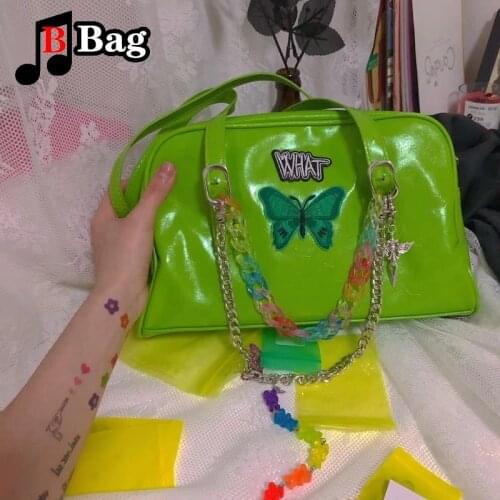 Y2K shoulder bag women PU Metal pendant Handbag single shoulder underarm bag female Retro messenger bag