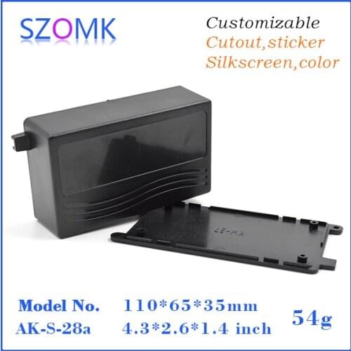 Szomk black electronics enclosure plastic housing box (10 pcs) 110*65*35mm enclosure diy electronic box, industrial enclosure