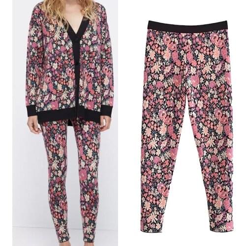 WESAY JESI Fashion Womens Pants Vintage Jacquard Knitted Woman Clothes High Waist Chic Pencil Pants Streetwear Women Trousers