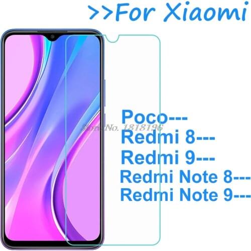 Tempered Glass For Xiaomi Redmi 8A 9 9AT 9A 9C 9i Pro Poco F2 M2 X2 Screen Protector Cover Film Redmi Note 8 8T 9S 9 Pro Glass