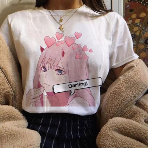 Darling In The Franxx Kawaii Anime Funny Harajuku Zero TWO Beautiful Girl Japan Cartoon Print Casual Summer Chic Female T-shirt