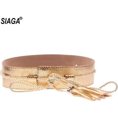 Ladies Decorative Wide PU Leather Belt Waistline Down Jackets Waistband for Women Novelty New Design 2020 FCO182