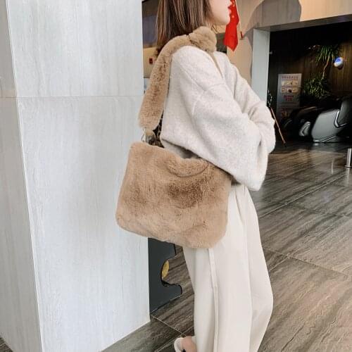 Winter soft warm fur bag Designer Womens Plush Shoulder Bags Large Capacity Messenger bag Hobo Handbag