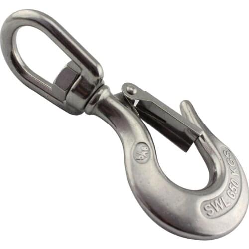 1/4 Inch , 350Kg Working Load ,Heavy duty Crane hook, Stainless Steel Swivel Snap Hook