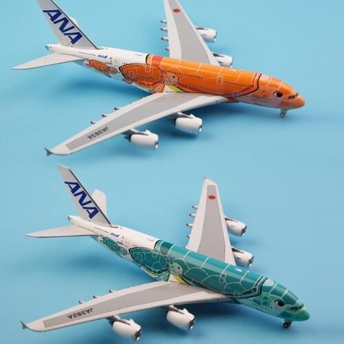 1:400 Scale Airbus A380 Planes model Airplane ANA Japan Turtle Airlines Alloy Aircraft with landing gear base collectible Plane