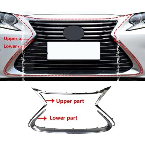 1pcs For Lexus ES350 ES300h 2015-2017 ABS Chrome Front Bumper mesh Grill Grille Trim Molding Car Accessories