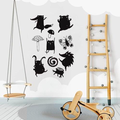 10 Piece/Set Animal Wall sticker Cute Baby Nursery Decor Mural DIY Self-Adhesive Decals Kids Room Art Home Wall Decoration LC202