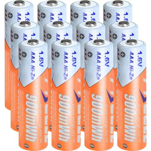 12PCS /3Pack 1.6V AAA 900mWh Ni-Zn Rechargeable Battery For Toy Camera CE/ROHS Certification