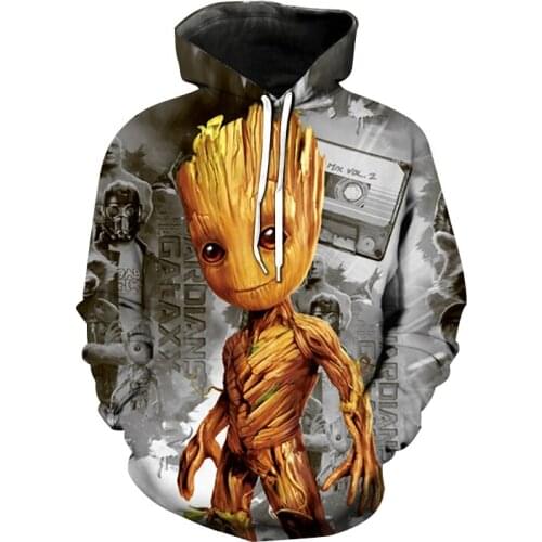 2021 winter Superhero Groot Movie guardian of the galaxy 3D print hoodies Funny design Pullover Casual anime hoodie sudaderas