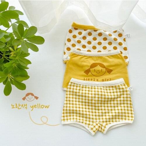 3 Piece/Lot Kids Cotton Breathable Panties Girl Baby Infant Newborn Fashion Floral Cute Plaid Dots Underpants for Children Gift