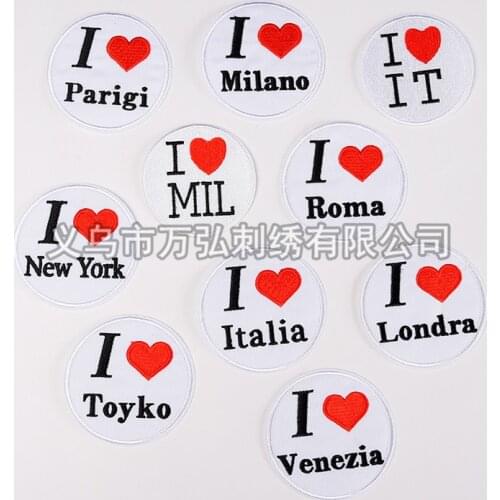 500pcs/lot Embroidery Patches Letters Clothing Decoration Accessories Heart Diy Iron Heat Transfer Applique