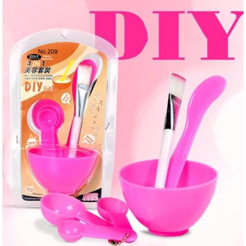 6pcs New DIY Mask Bowl Mixing Brush Makeup Set 4 In1 Face Skin Care Tool with Stir Spatula Stick Measuring Spoon Facial Mask Kit