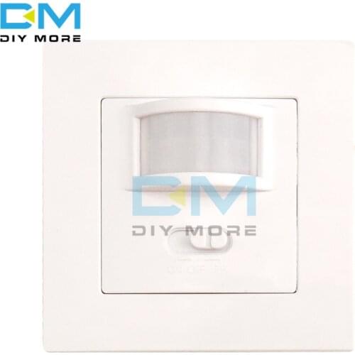 AC 110-240V 86 Panel Type Two-Wire Infrared Sensor Human Body PIR Motion Movement Sensing Switch with Normal Switch Function