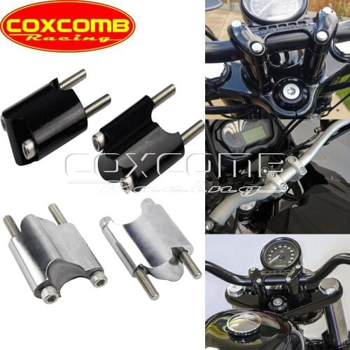 CNC Aluminum 2" Rise Handlebar Riser 1" Handle Bar Riser Mount Extension Block Kit For Harley Sportster XL1200X XL 1200 48 10-17