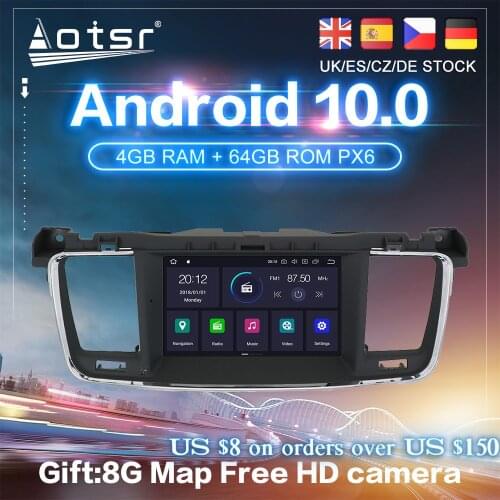 Android 10.0 PX6 For Peugeot 508 2011 - 2018 Car GPS Navigation Radio Auto Stereo DVD CD Multimedia Player DSP HeadUnit 2Din