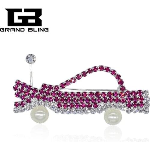 Blingbling Crystal Brooch Jewelry Rhinestone Pink Sedan Brooch Pins for Mary Kay Members