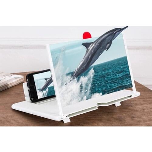 Mobile Phone Screen Magnifier 12 inch 3D HD Video Amplifier Stand Bracket with Movie Game Live Magnifying Folding Phone Holder
