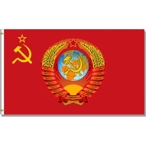 Soviet Union CCCP USSR Russia Flag 90x150cm Alternative Hip Hop Decoration 100D Polyester Advertising 3x5ft Banner